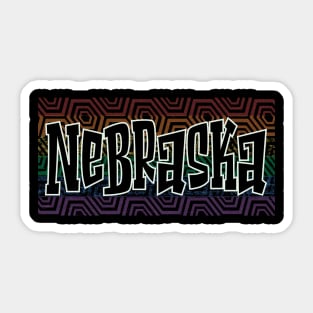 LGBTQ PATTERN USA NEBRASKA Sticker